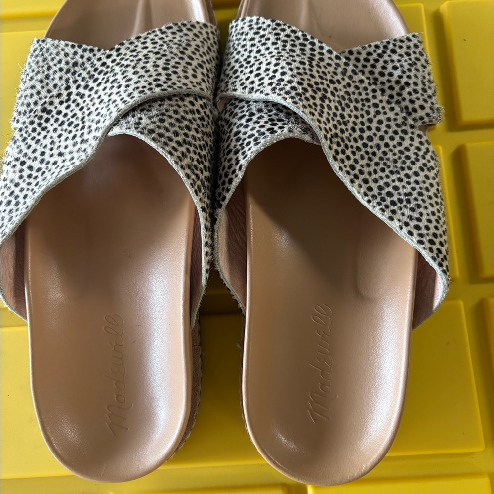 Madewell Women's Black and White Slide Sandals